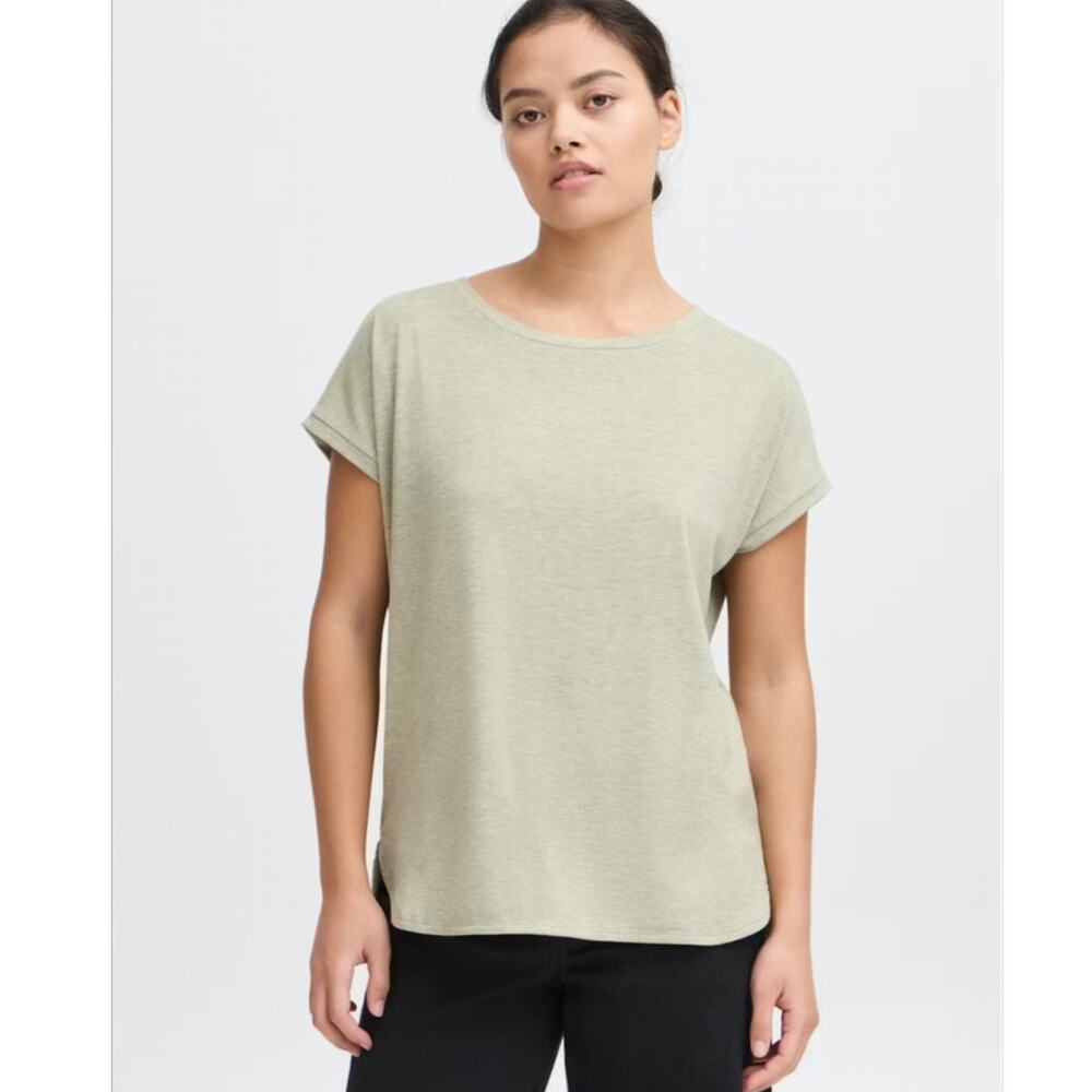 ICHI IHRebel Relaxed‎ Fit T-Shirt Light Green Metallic Size M